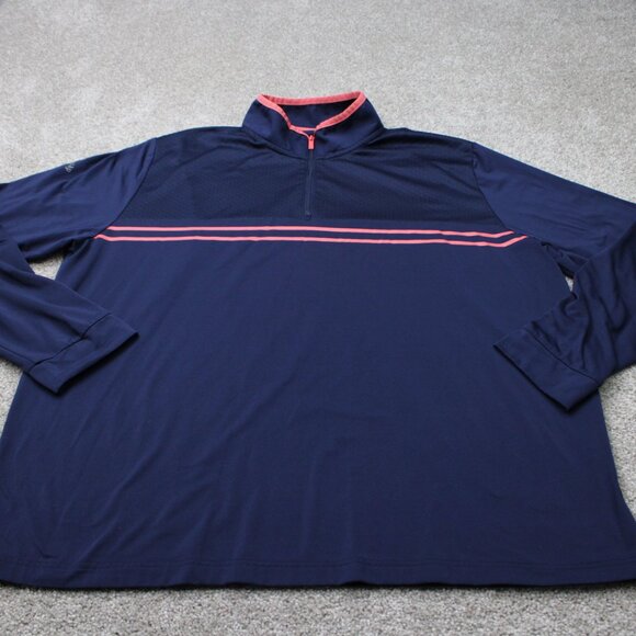 Callaway Sweatshirt Mens XL Blue/Pink Weather Series 1/4 Zip Golf L/S Pullover - Picture 2 of 14